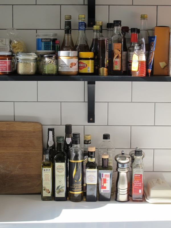 Painted bespoke kitchen in Muswell Hill North London. Solid timber panelled shaker doors and reclaimed timber island.