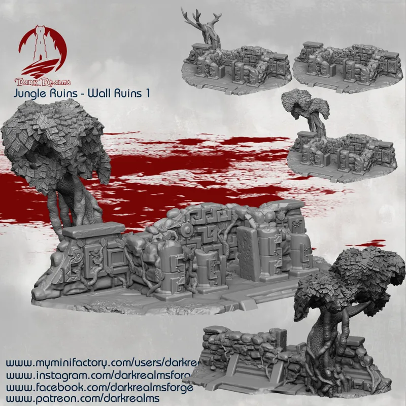 Jungle Ruins Walls (Dead Trees) 10mm