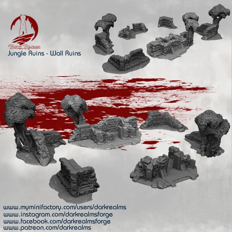 Jungle Ruins Walls (Trees) 10mm