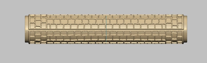 Big cobblestone with 3 borderstone roller
