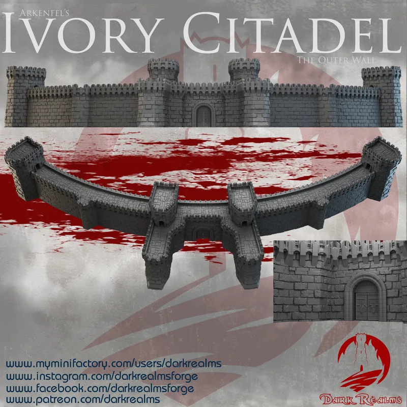 Arkenfel Ivory Citadel Wall Curved