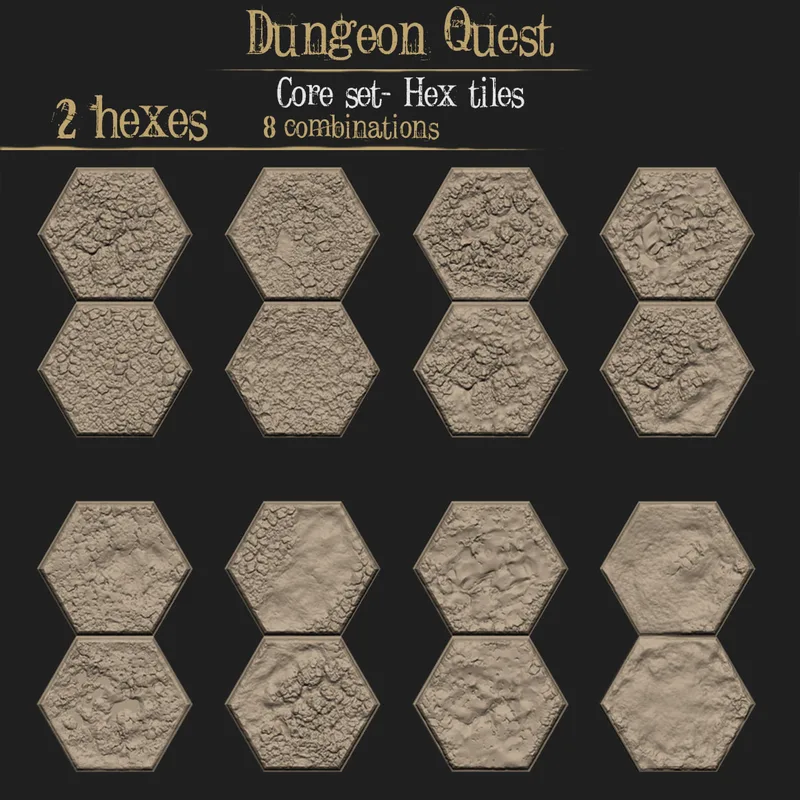 Hex Dungeon Tiles Double