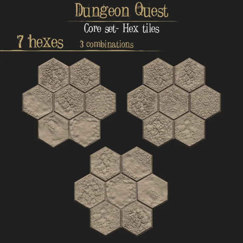 Hex Dungeon Tiles x7