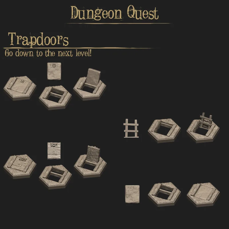 Hex Dungeon Trap Door Tiles