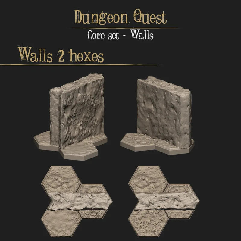 Hex Dungeon Wall Tiles Triple 1