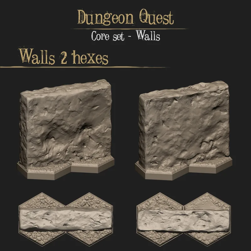 Hex Dungeon Wall Tiles Double