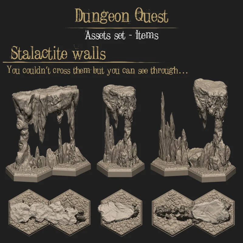 Hex Dungeon Stalactite Wall Tiles