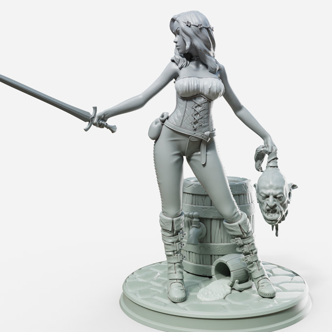 Jalissa orc Head miniature