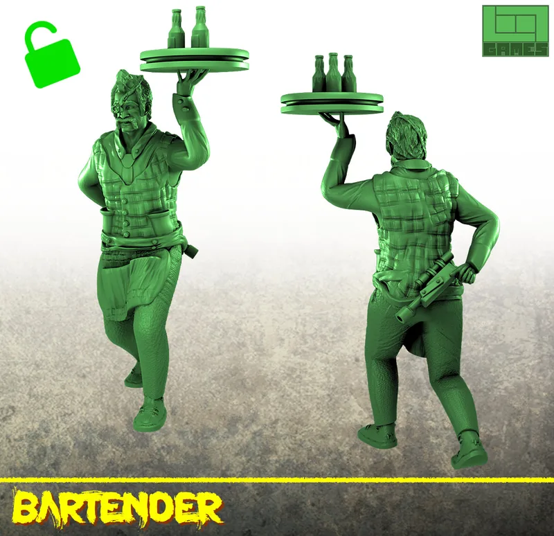 Sci fi Bartender miniature