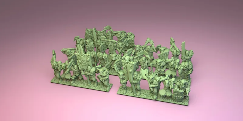 Orc Warriors unit in 10mm scale