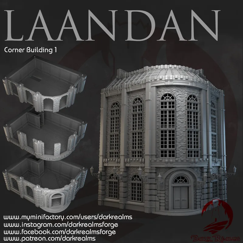 Laandan Steamtown Corner Building 1 10mm