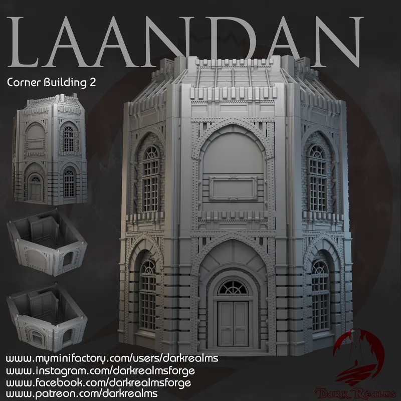 Laandan Steamtown Corner Building 2 10mm