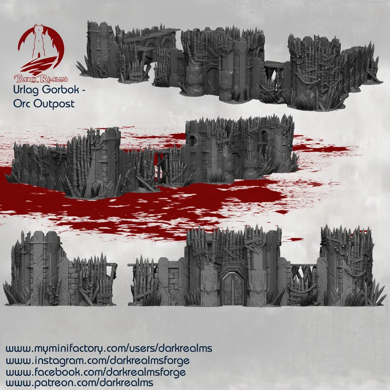 Urlag Gorbok - Orc Outpost Walls in 10mm