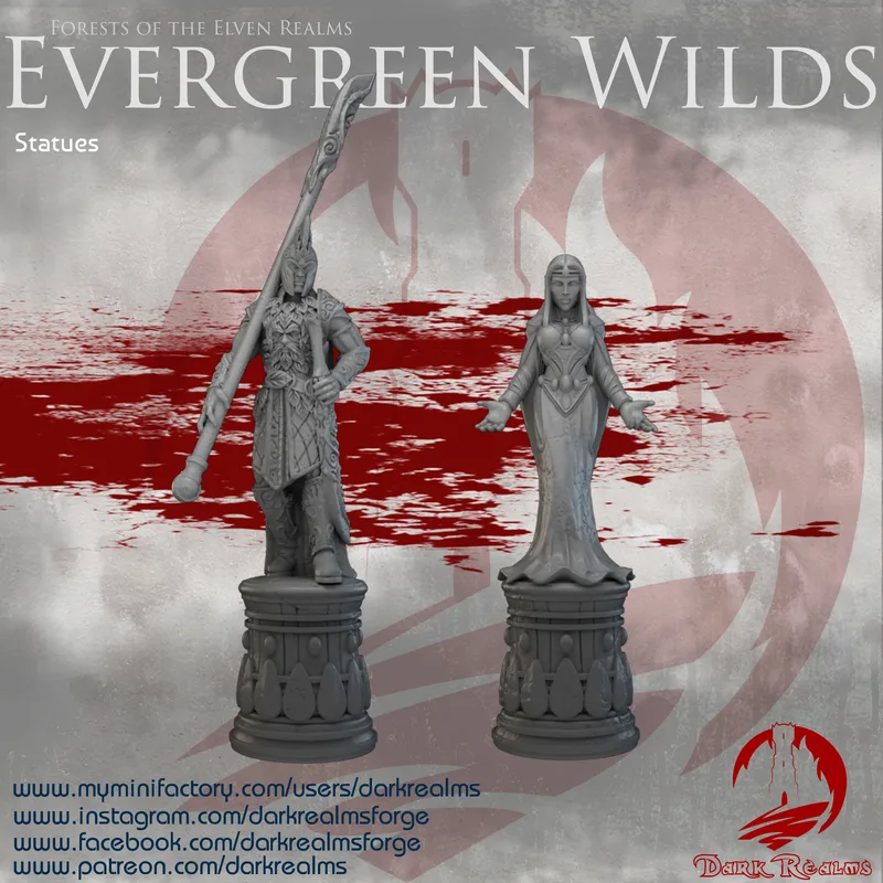 Evergreen Wilds Forest Statues in 10mm