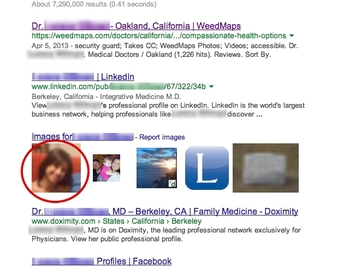 Google search results with inappropriate image