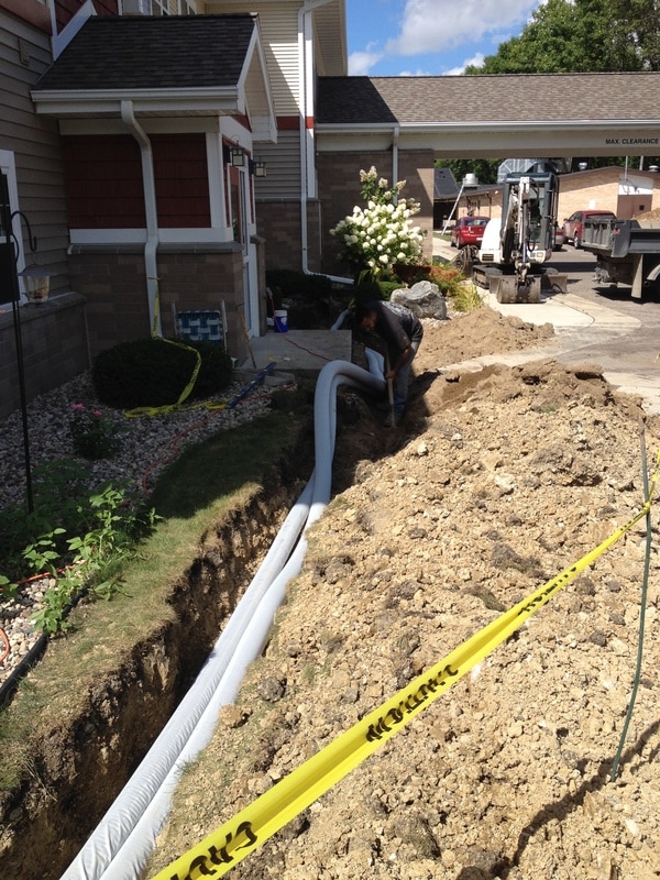 installing drain line