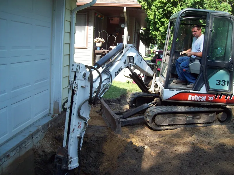Excavation work with our mini excavator.
