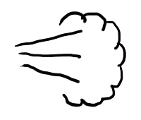 A cartoon fart cloud in a simple graphic style.  Perfectly clear what it is. Brighten up any occasion with cheerful fart image.