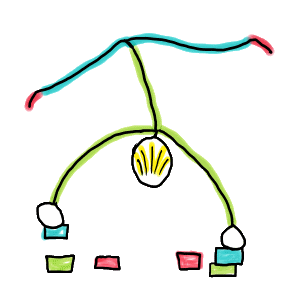 Handstand Stickman is a fun hand drawn design showing a performer hand balancing on building blocks. A circus or street performance act where the artist spends most of the time upside down.