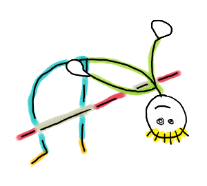 High Jump Stickman shows an athletic high jumper clearing the bar in a new world record attempt - a fun hand-drawn design with Fosbury Flop stylised jumping action.
