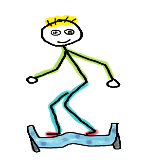Hoverboard Stickman is a fun hand-drawn design showing our hero riding a hoverboard with style. With movement and colour it makes a cool graphic for hoverboarding fans.