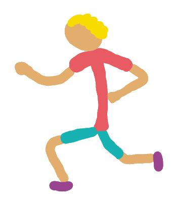 A cool jogging design shows a jogger enjoying their regular run. In a fun colorful style, why rush when you can jog?