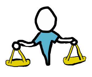 Libra star sign graphic shows person holding pair of scales