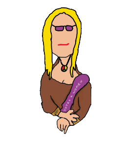 Stick figure style drawing of the Mona Lisa by Leonardo Da Vinci