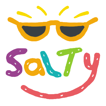 Salty design features the word 