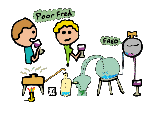 Scientists and a lab experiment