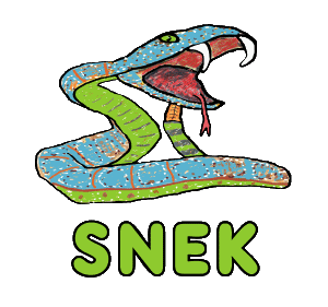Snek (Snake) is a fun design featuring a scary serpent with the word Snek underneath. For reptile keepers, herpetologists and just people who like sneks. I mean, snakes.