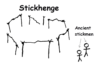 Druid stickmen at Stickhenge