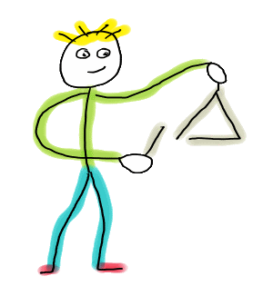 Triangle Playing Stickman is a fun hand-drawn design showing our stick figure trianglist carefully waiting for the right moment to play the triangle.