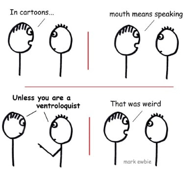 Ventriloquist puts words in friends mouth