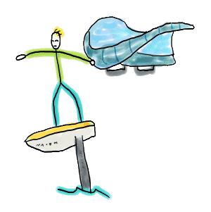 Wing Foiling Stickman rides the hydrofoil with arms outstretched, sail in hand, and board lifted above the water. This fun, hand-drawn design captures the thrill of flight over waves - bold, modern, and full of motion.