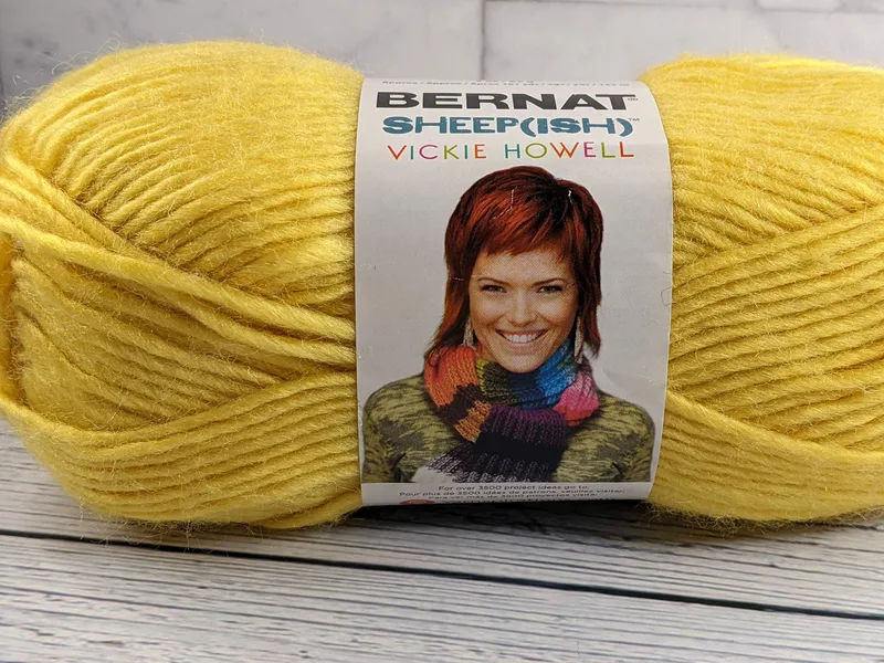 A skein of yellow yarn.