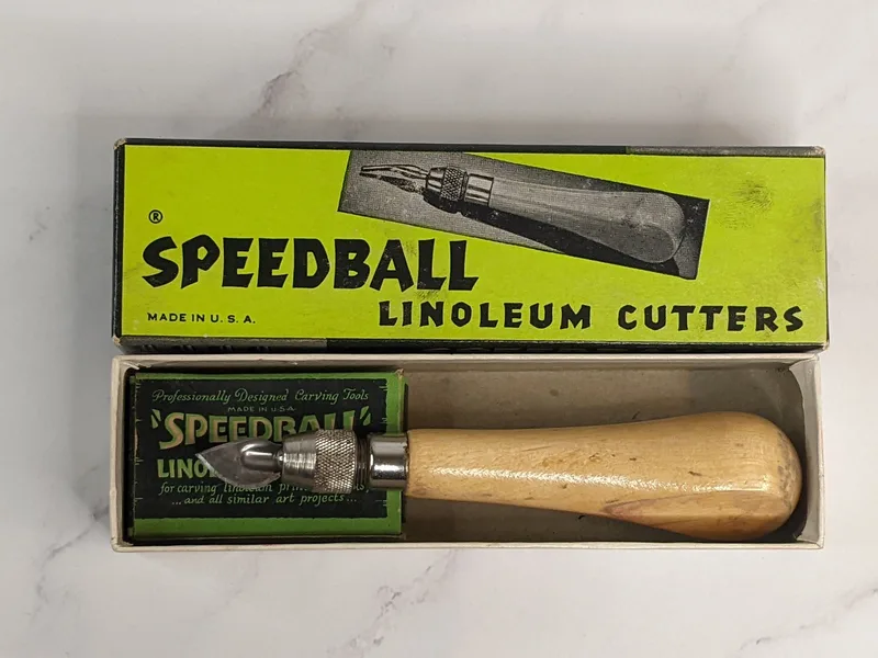 Vintage Speedball Linoleum Cutters with Handle