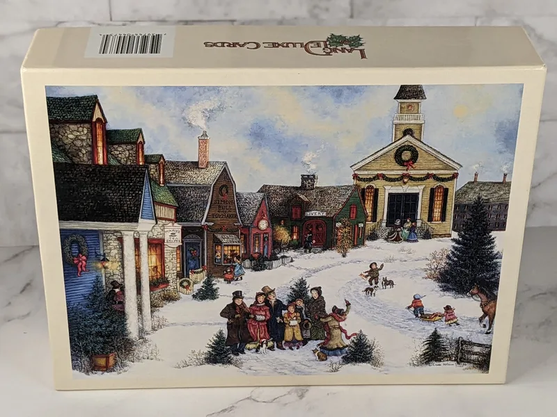 Caroling in the Village Lang Deluxe Cards