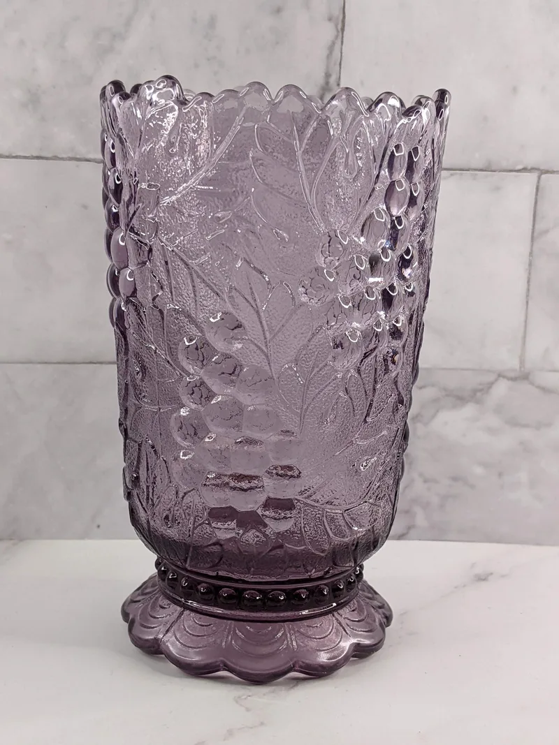Imperial Glass Amethyst Grapevine Footed Vase