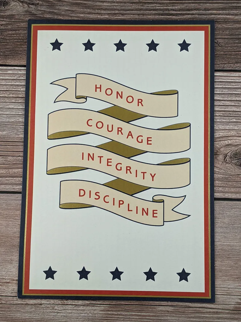 A Veteran's Day card with images of stars on the cover.
