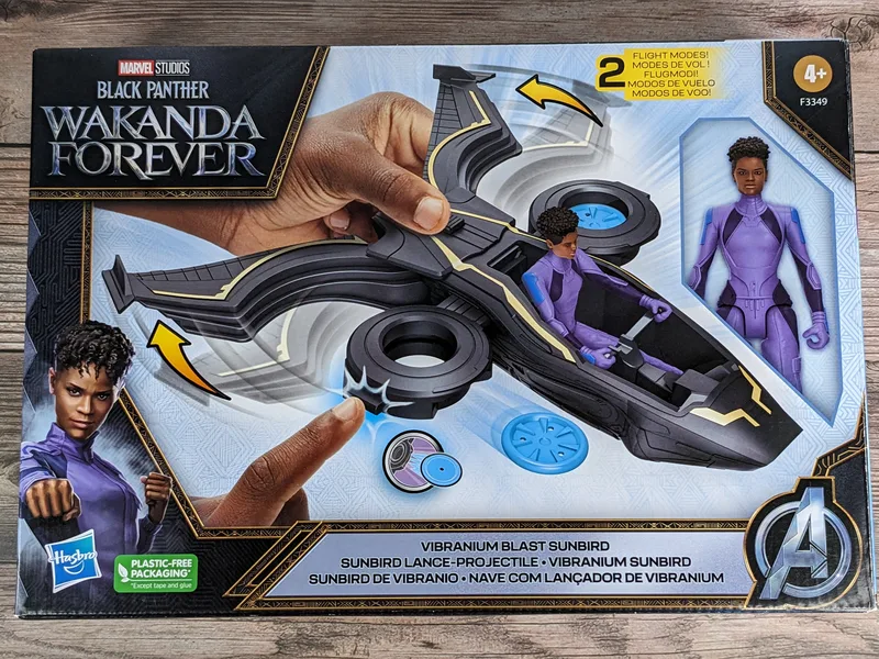 Marvel Studios Black Panther Wakanda Forever Vibranium Blast Sunbird toy by Hasbro. 
