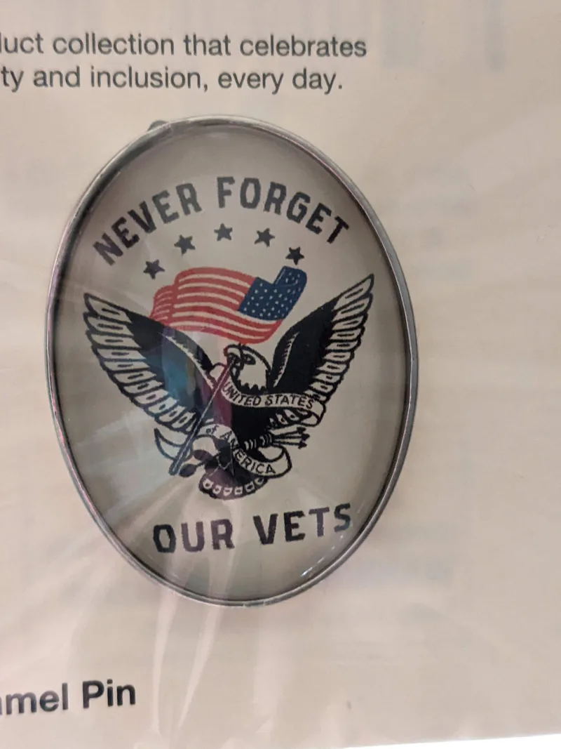 Never Forget Our Vets Enamel Pin