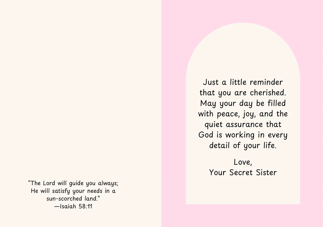 Free printable encouragement card for your Secret Sister