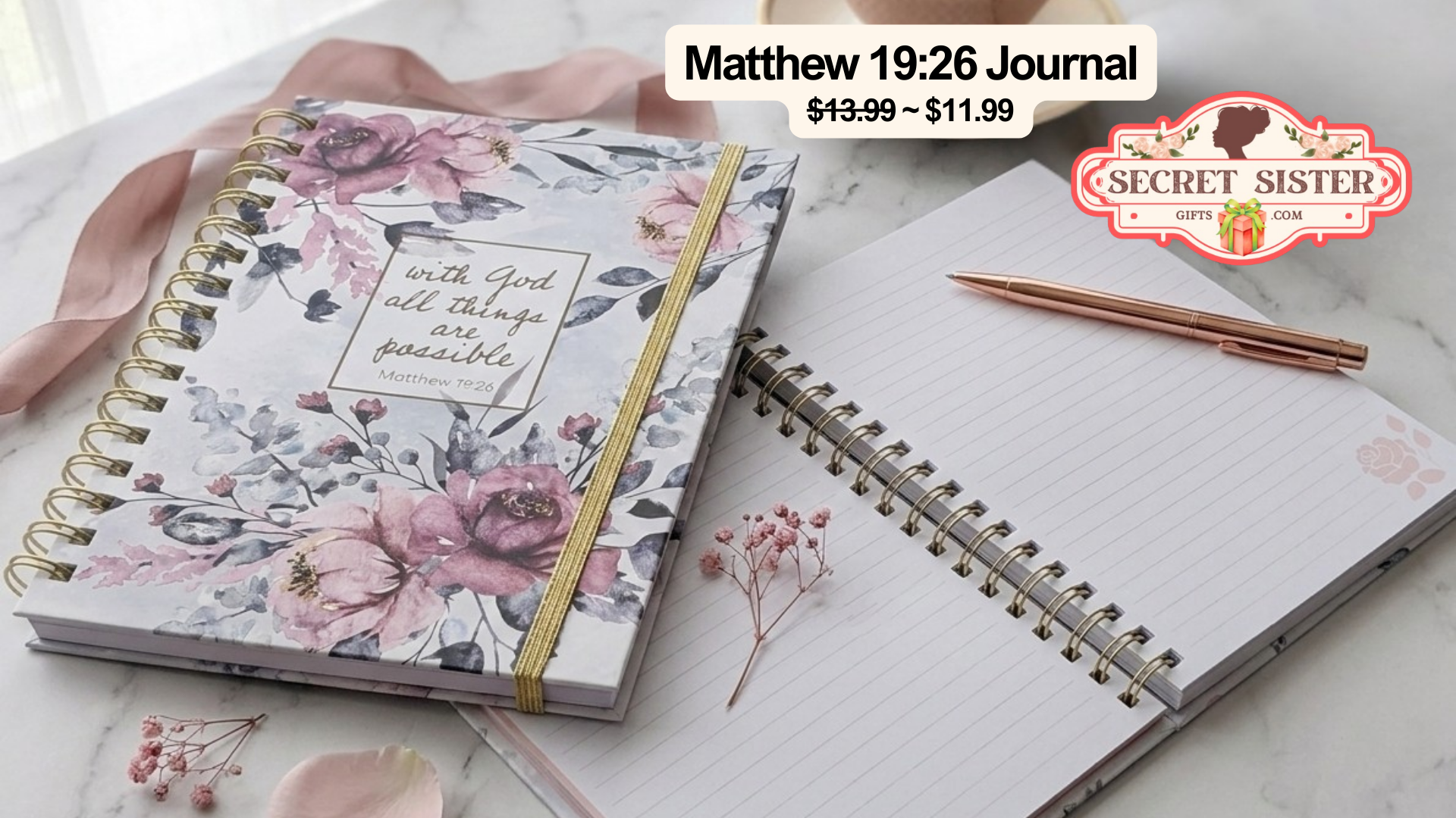 A religious journal with a Bible verse, 