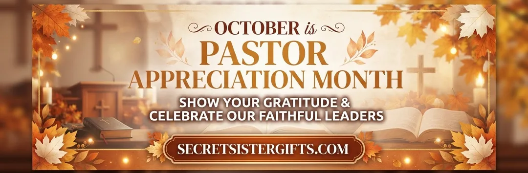 An image of Bibles inside a church with a description of October being Pastor Appreciation Month.