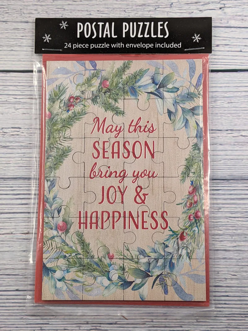 A Christmas puzzle greeting card.