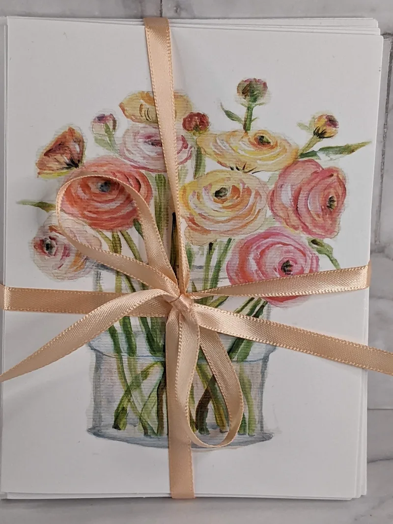 Set of Floral Note Cards