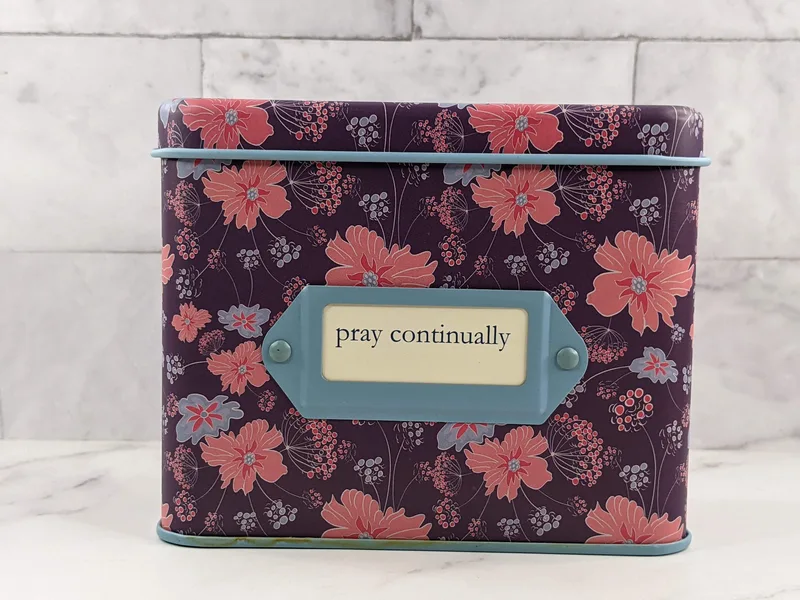 Prayer Cards in a Tin