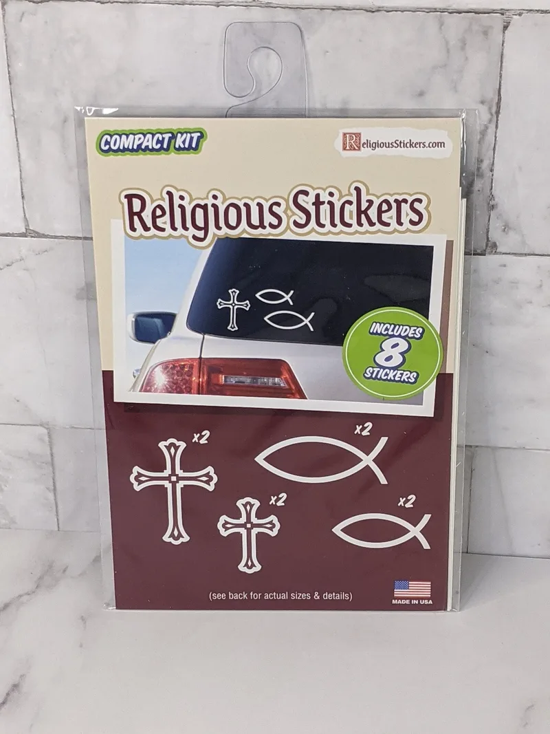 Fish and Cross Window Decals