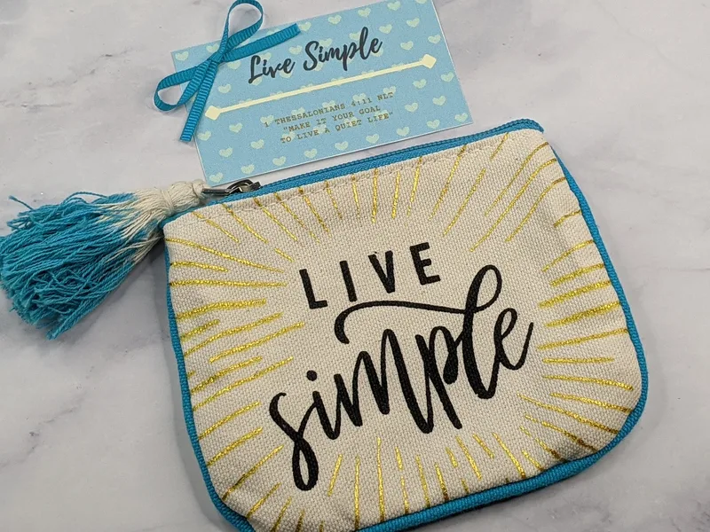 Live Simple Zipper Pouch with Tassel